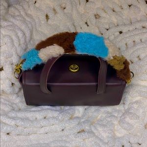 Coach Turnlock Mini handbag with Fur Strap